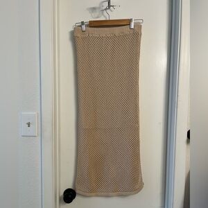 Freshman Beige Knit Pencil Skirt